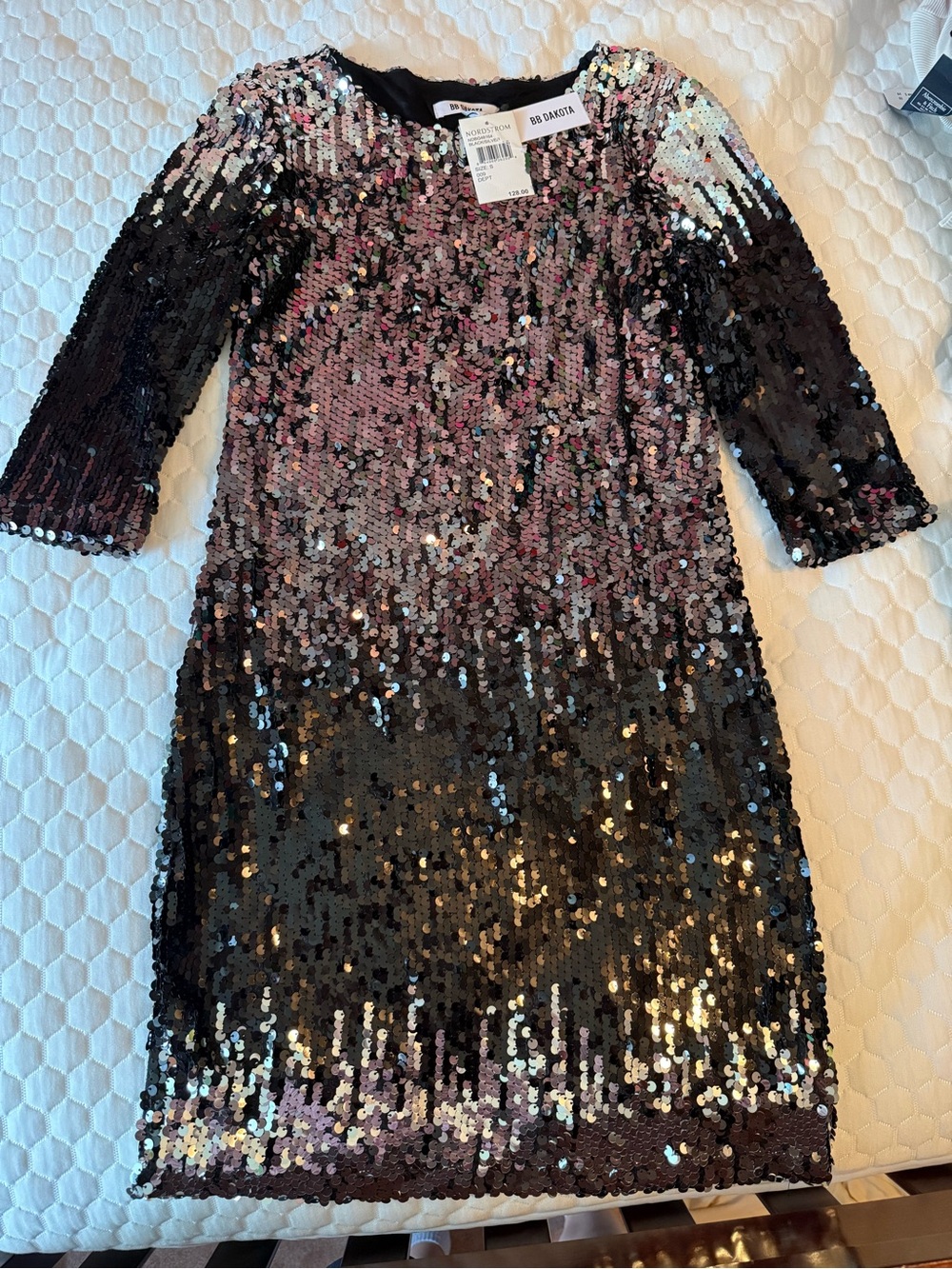 Sequin Party Dress - Black & silver